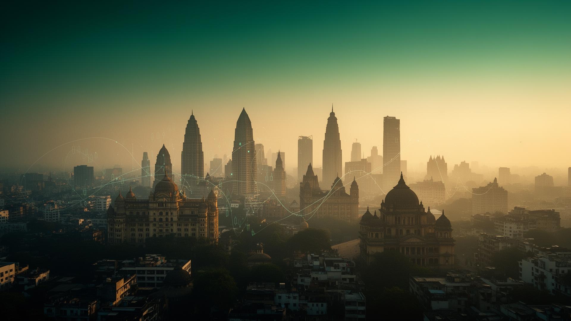 India skyline at golden hour